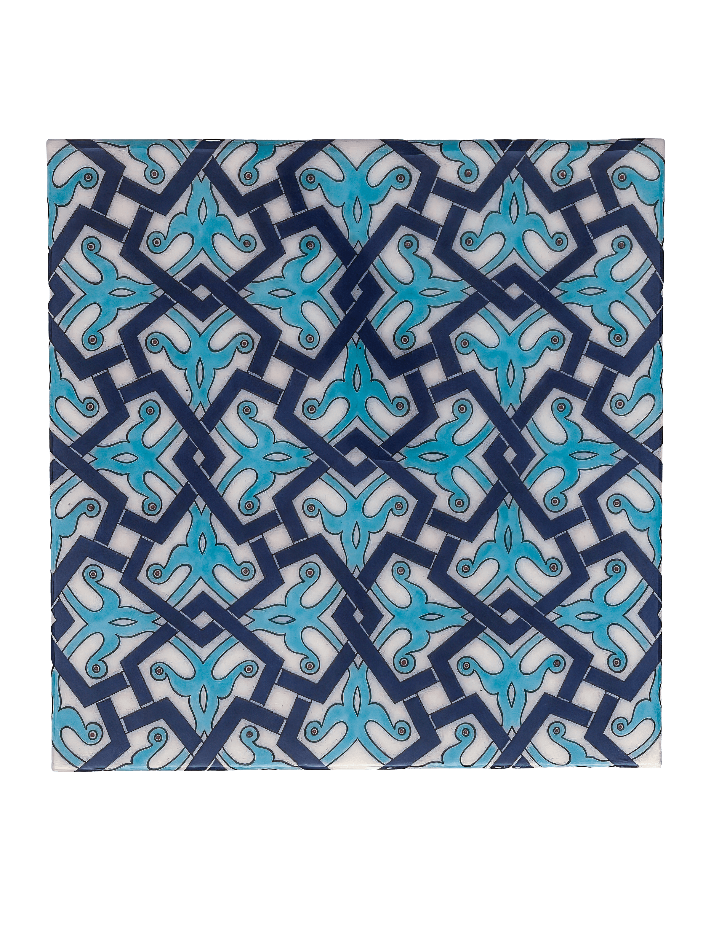 Turquoise Rumi Lattice Iznik Tile by Iznik 